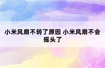 小米风扇不转了原因 小米风扇不会摇头了